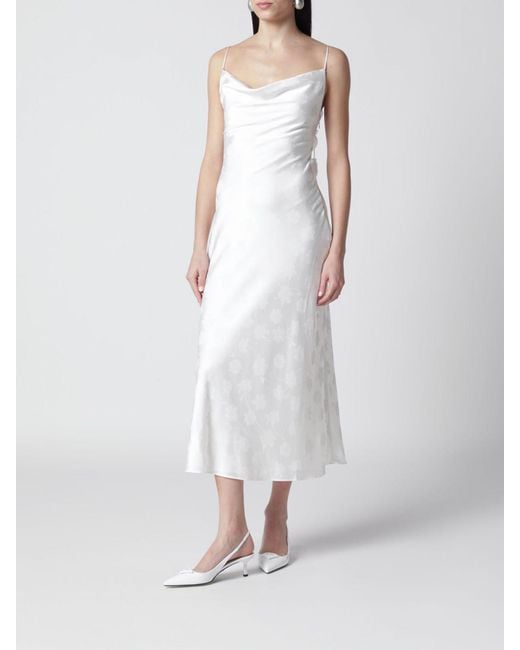 ROTATE BIRGER CHRISTENSEN White Crêpe Midi Dress With Appliqués