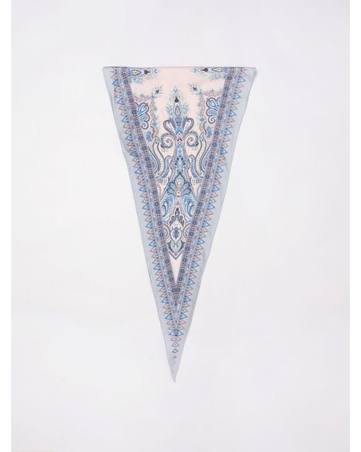 Etro Blue Silk Foulard With Paisley Print for men