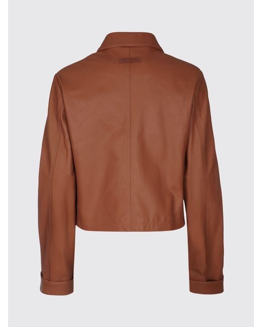Jacob Cohen Brown Leather Jacket