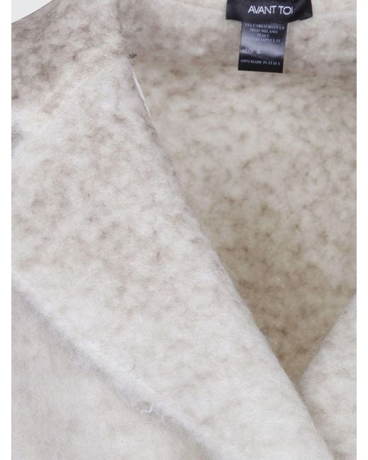 Avant Toi White Alpaca Wool Dressing Gown Coat With Hood And Waist Belt