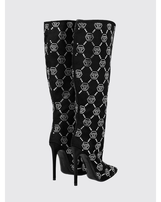 Philipp Plein Black Flat Ankle Boot