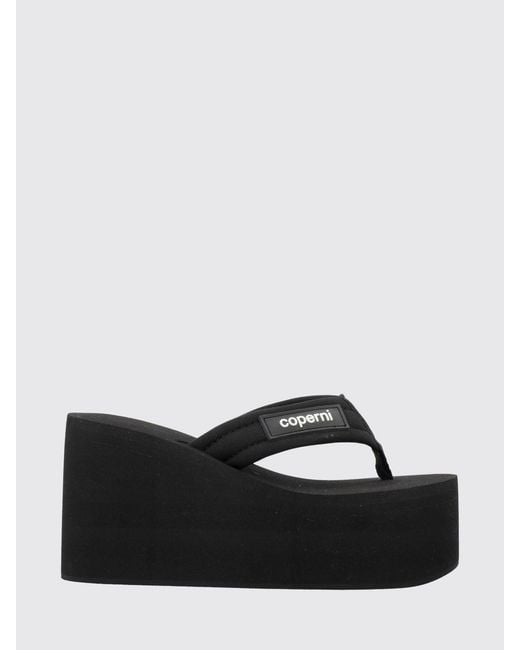 Coperni Black Wedge Neoprene Flip Flops