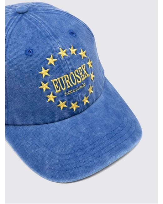 Carne Bollente Blue Cotton Baseball Cap for men
