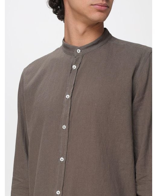 Manuel Ritz Brown Linen And Cotton Casual Shirt for men