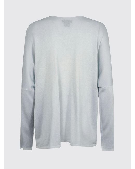 Avant Toi Gray Silk V-Neck Sweater