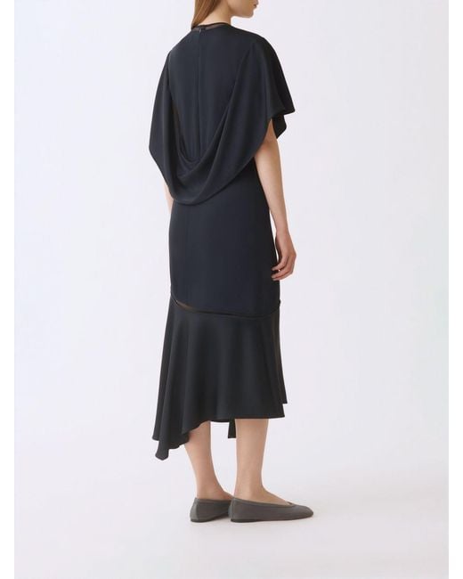 Fabiana Filippi Blue Asymmetric Viscose Dress