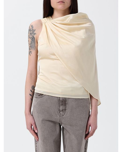 ROTATE BIRGER CHRISTENSEN Natural Satin Cape Top
