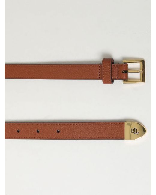 Cintura in pelle a grana di Lauren by Ralph Lauren in Brown
