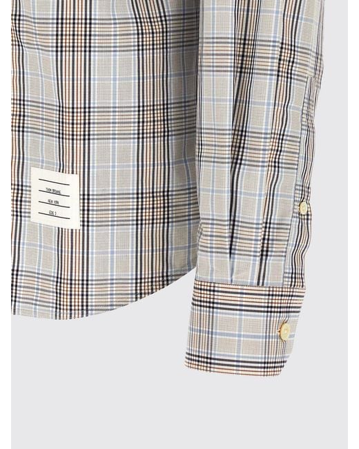 Thom Browne Gray Tartan Cotton Shirt for men