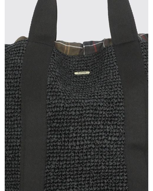 Barbour Black Lily Straw Handbag
