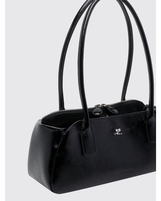 Courreges Black CourrÈ Ges Strip Naplak Bag