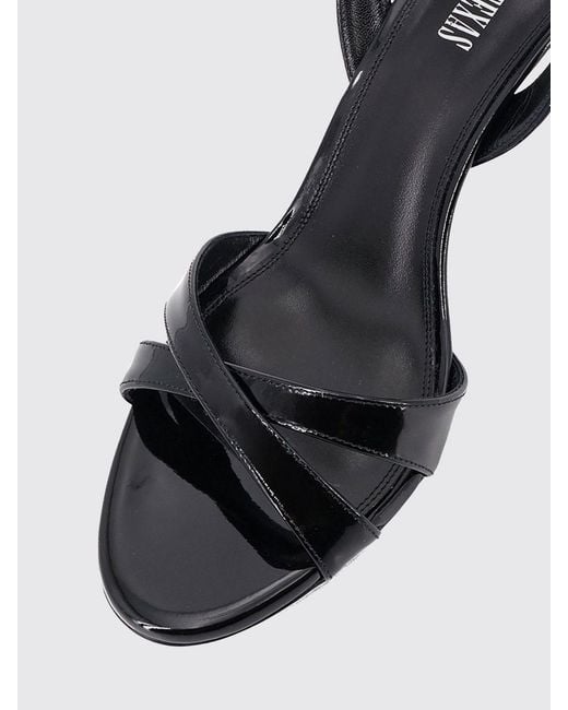 Paris Texas Black Patent Leather Stiletto Heel Slingback Sandals