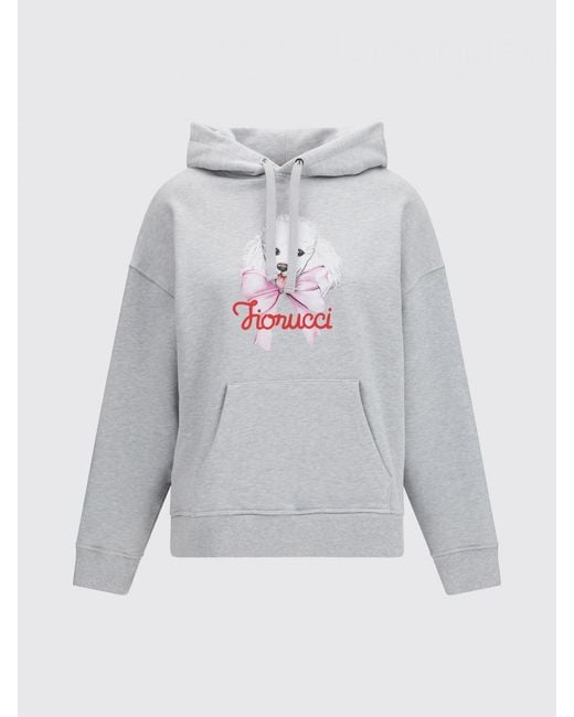 Fiorucci Gray Logo Cotton Hoodie