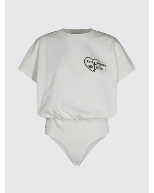 Willy Chavarria White Graphic Print Cotton T-Shirt With Dropped Shoulders
