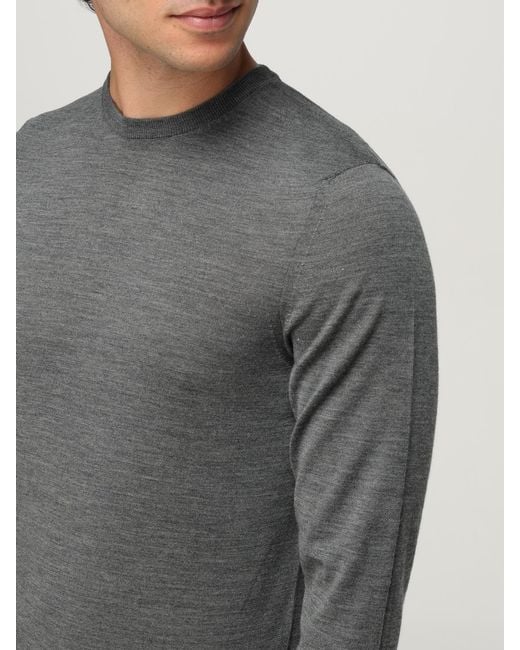 Drumohr Gray Wool Crew Neck Sweater for men
