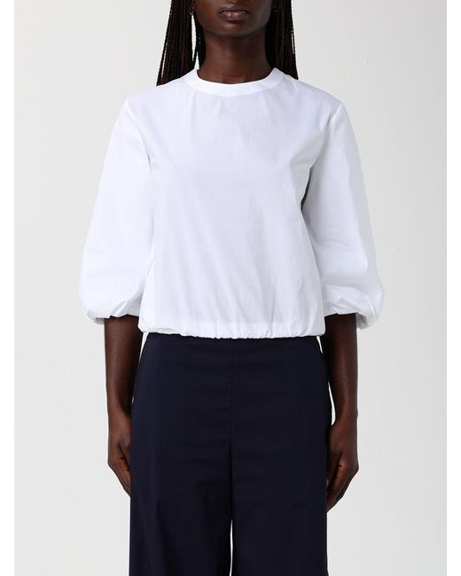 Liviana Conti White Cotton Blend Top