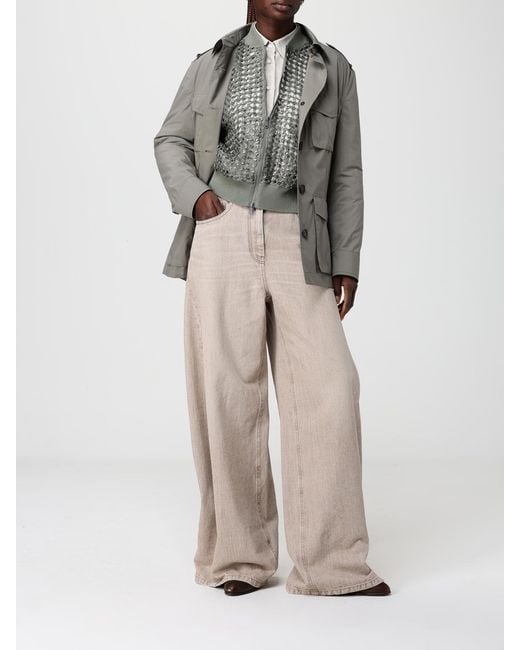 Vaqueros Palazzo De Denim De Algodón Brunello Cucinelli de color Natural