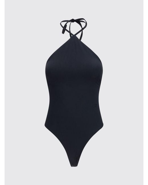 Jacquemus Blue One-Piece Swimsuit With Open Back And Self-Tie Fastenings