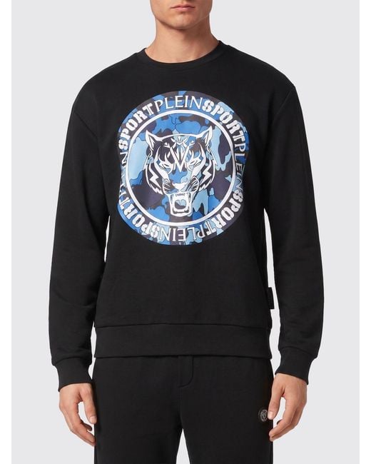 Philipp Plein Gray Dropped Shoulder Printed Logo Cotton Sweatshirt for men
