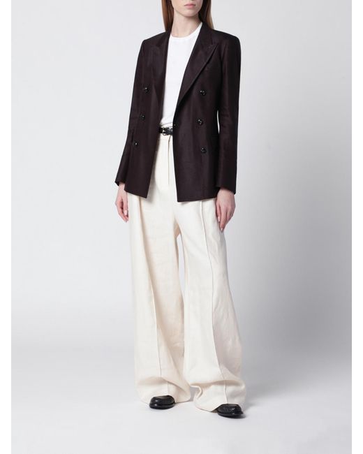 Tagliatore Black Linen Blend Blazer
