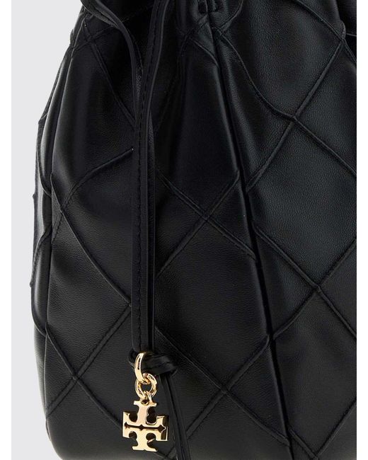 Tory Burch Black Fleming Large Quilted Recycled Polyester Shoulder Bag
