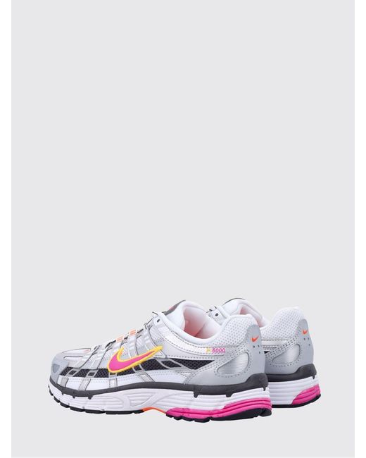 Nike White P-6000 Mesh And Rubber Sneakers
