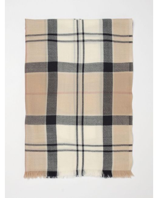 Barbour Natural Verona Check Merino Wool Scarf