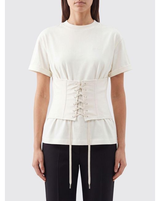 McQueen White Cotton T-Shirts With Laces