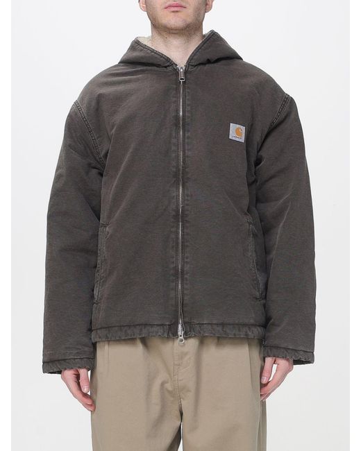 Carhartt Gray Denim Hooded Jacket for men