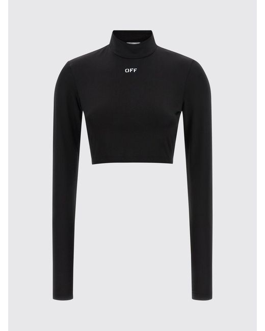 Off-White c/o Virgil Abloh Blue Cropped Slim-Fit Turtleneck Top