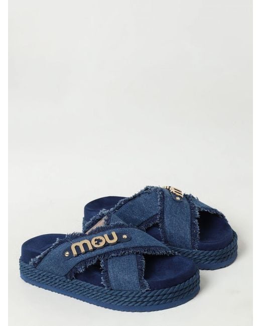 Mou Blue Heeled Sandals