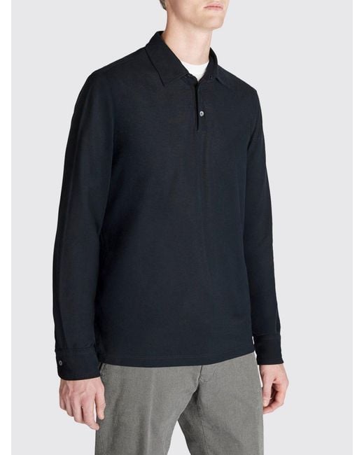 Zanone Blue Cotton Polo Shirt for men