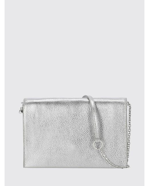 Coccinelle Gray Dandy Laminated Grained Leather Bag