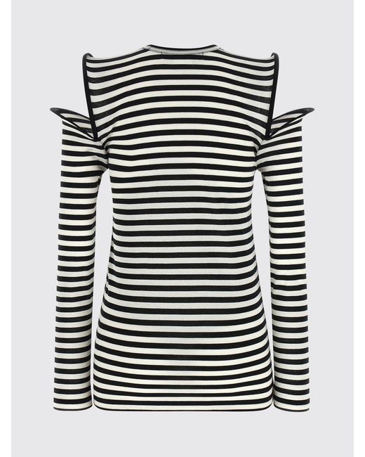 Junya Watanabe Blue Slim Fit Striped Cotton Long-Sleeved Top With Cut-Outs