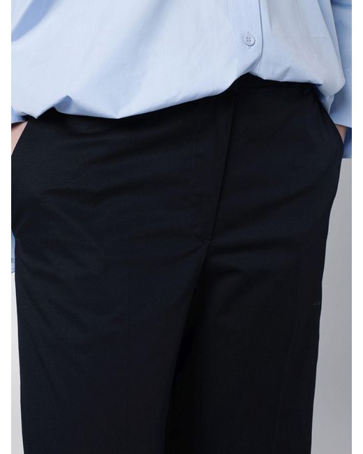 PT Torino Blue Stretch Cotton Palazzo Trousers
