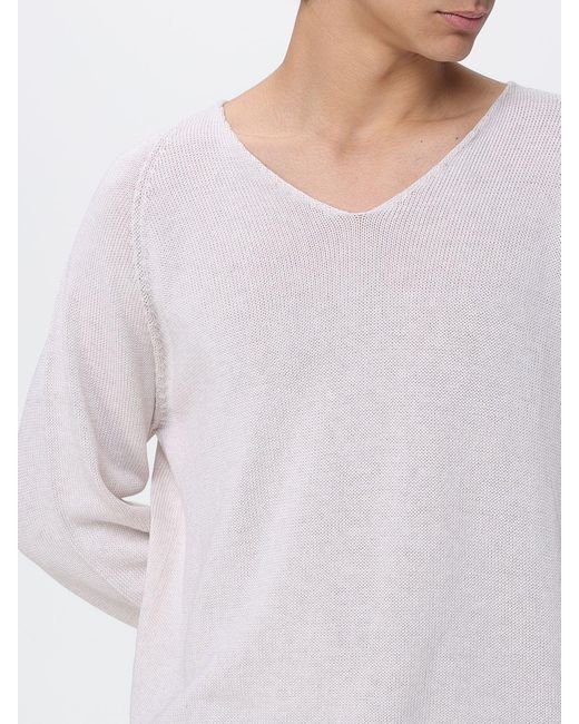 Laneus White Cotton Pullover for men