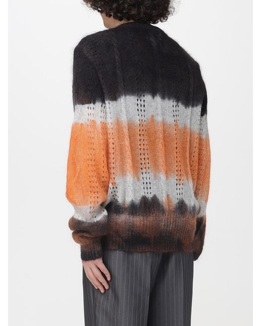 Magliano Gray Striped Mohair Wool Blend Cardigan for men