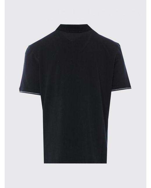 C P Company Black Cotton Polo Shirt With Logo for men