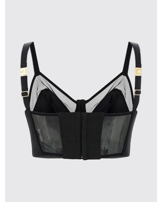 Elisabetta Franchi Black Cropped Bustier Top