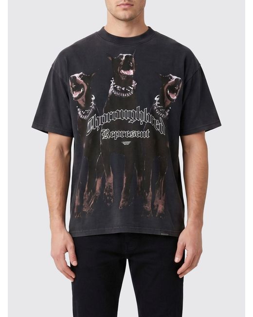 Represent Black Printed Cotton T-Shirt for men
