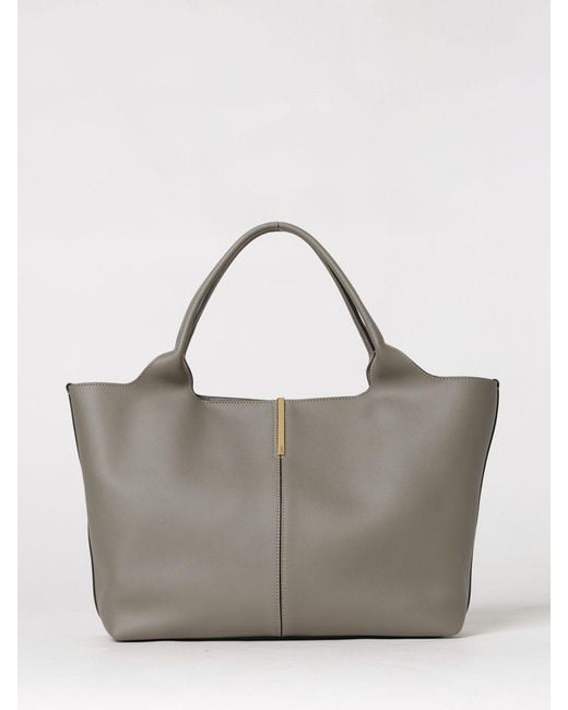 Tod's Gray Medium Leather Shopping Bag