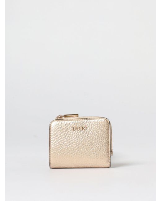 Liu Jo Natural Grained Leather Wallet With Logo
