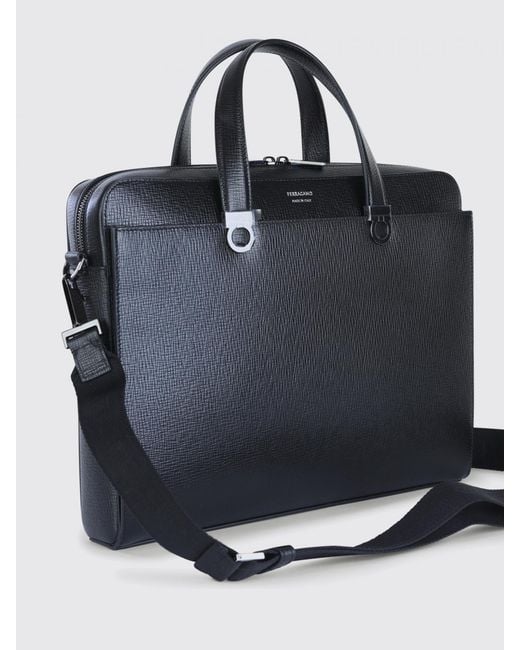 Ferragamo Blue Gancini Business Bag for men