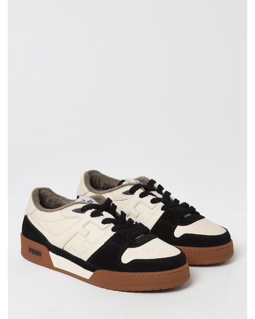 Fendi Black Match Leather Sneakers for men