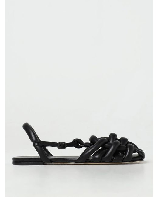 Sandalo Cabersa in nappa intrecciata di Hereu in Black