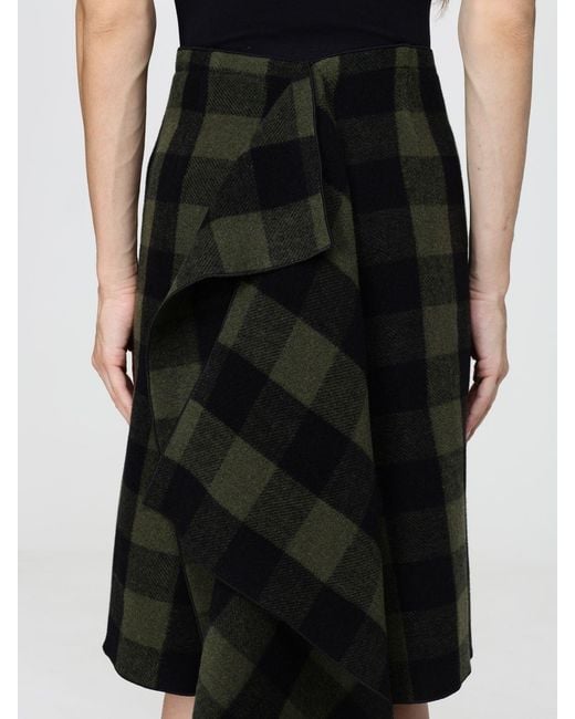 N°21 Black High-Waisted Asymmetric Check Wool Blend Mini Skirt