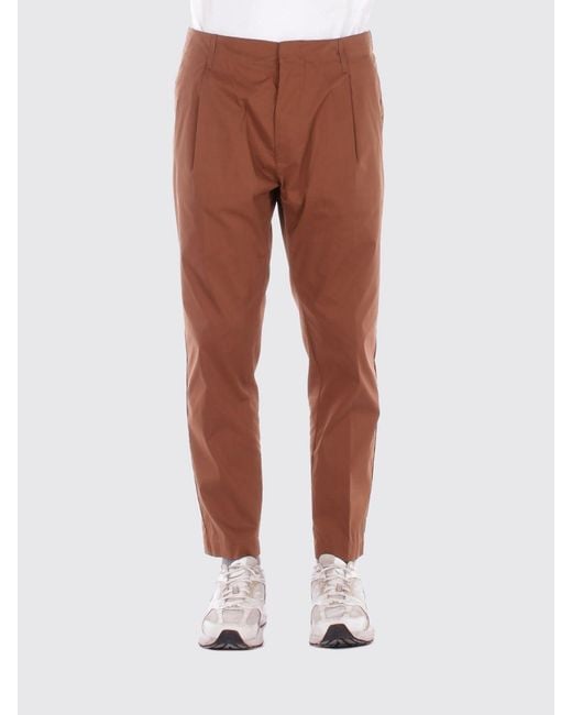 Dondup Brown Cotton Slim Fit Pants for men