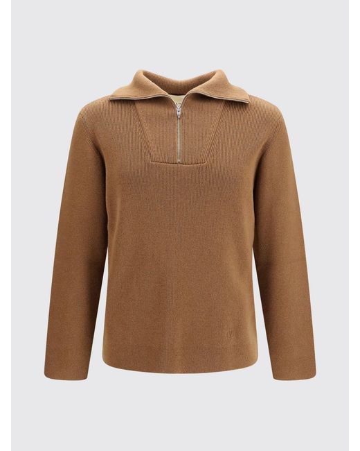 Valentino Garavani Blue Cotton Turtleneck Jumper With Half-Zip Closure for men