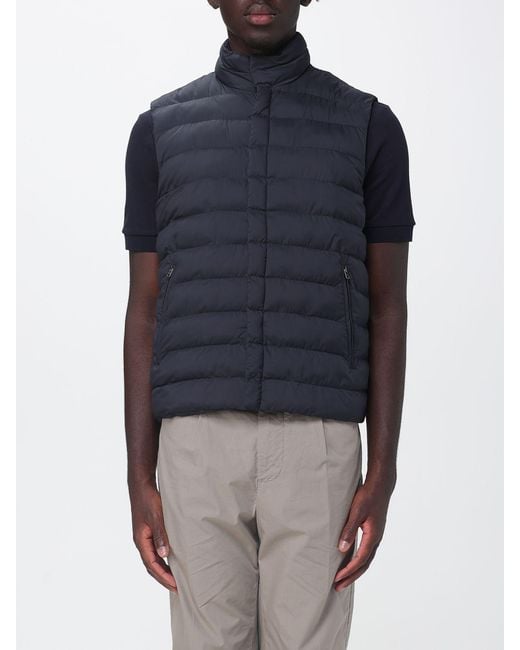 Herno Blue Quilted And Padded Gilet for men
