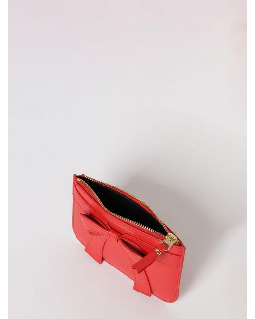 Comme des Garçons Red Comme Des GarÇ Ons Leather Wallet With Bow for men